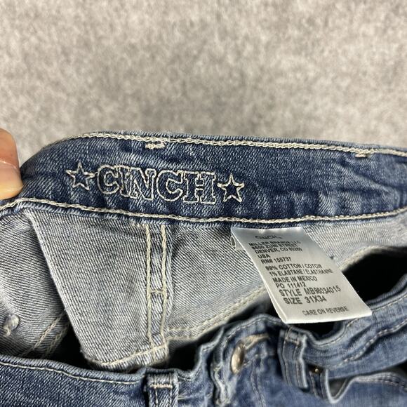 Cinch Silver Label Jean Mens 30x33 Medium Stone Slim Straight Performance Cowboy - Picture 12 of 16